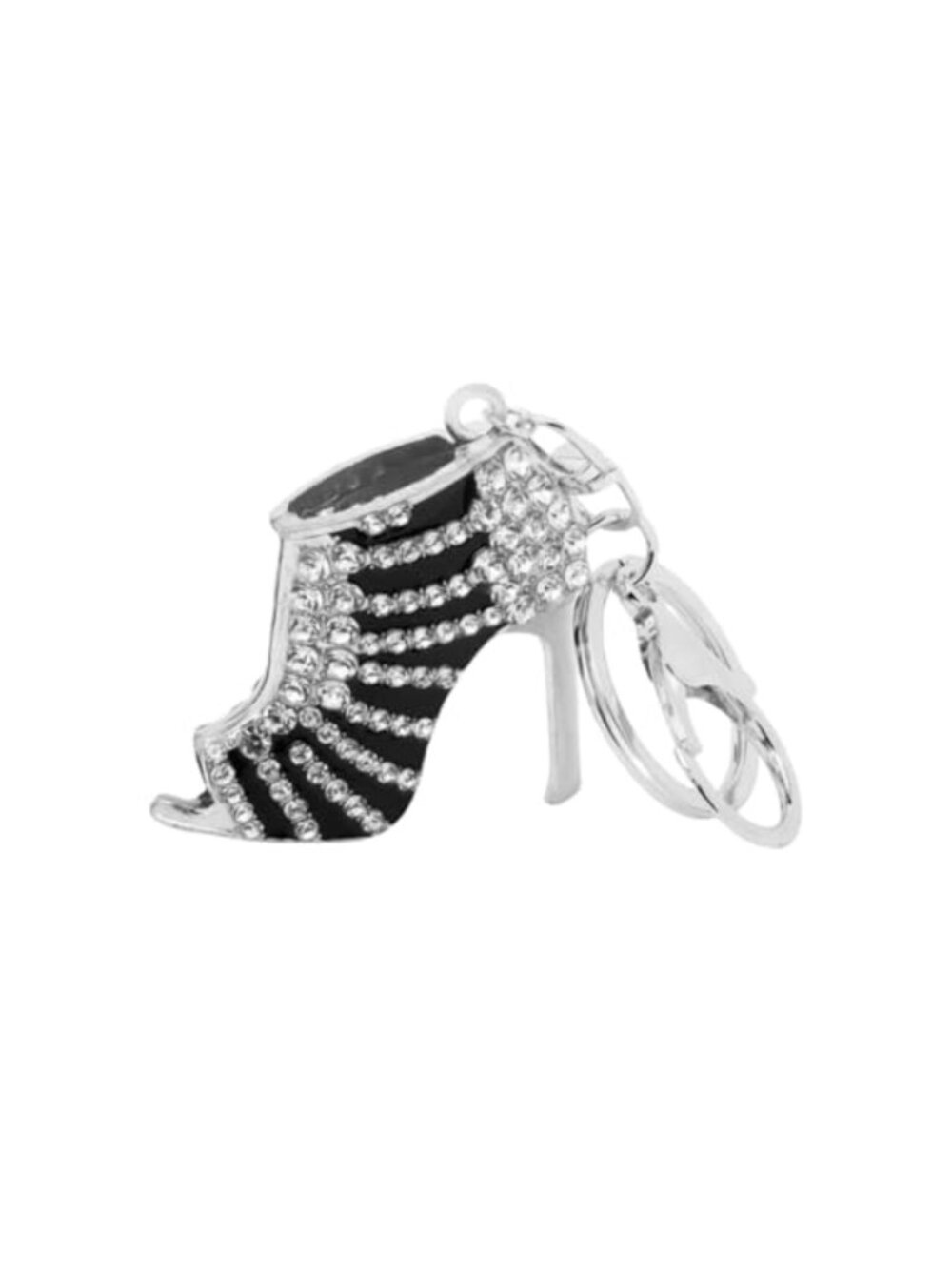 Rhinestone Stiletto High Heel Shoe Crystal Enamel Keychain Purse Charm